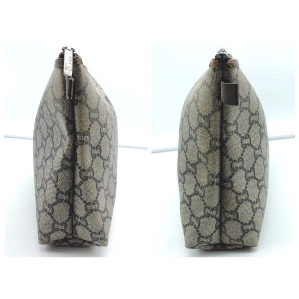 Gucci Beige and Brown Monogram Clutch - Picture 6 of 9